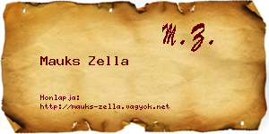 Mauks Zella névjegykártya